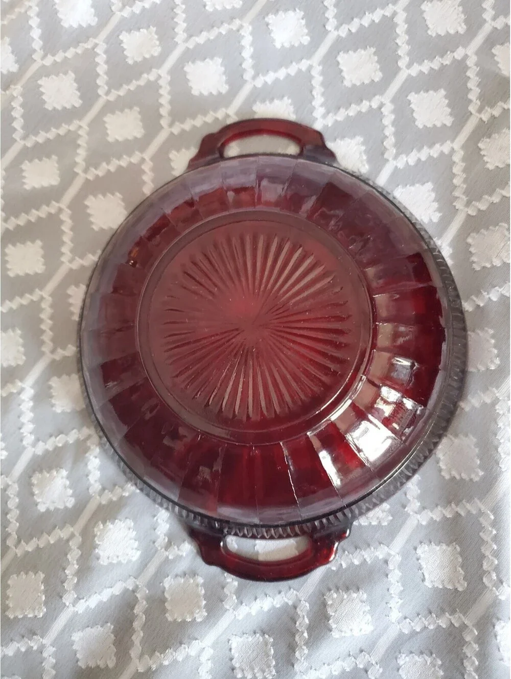 Anchor Hocking Ruby Red Coranation Pattern,8